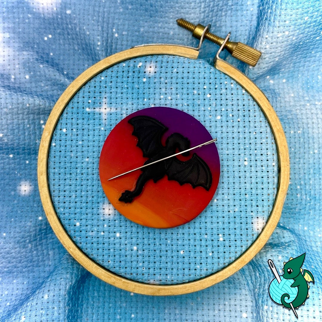 Dragon Silhouette Needle Minder - 4cm