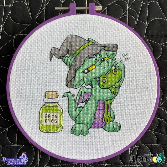 Witch Dragon & Frog (Phoebe & Forg) Cross Stitch Pattern