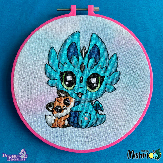 Chibi Kit & Biscuit Cross Stitch Pattern