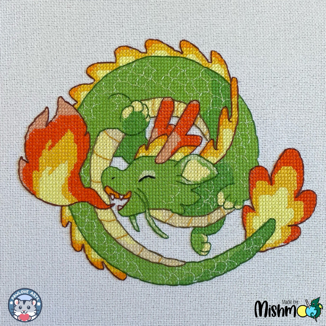 Swirling Dragon Cross Stitch Pattern