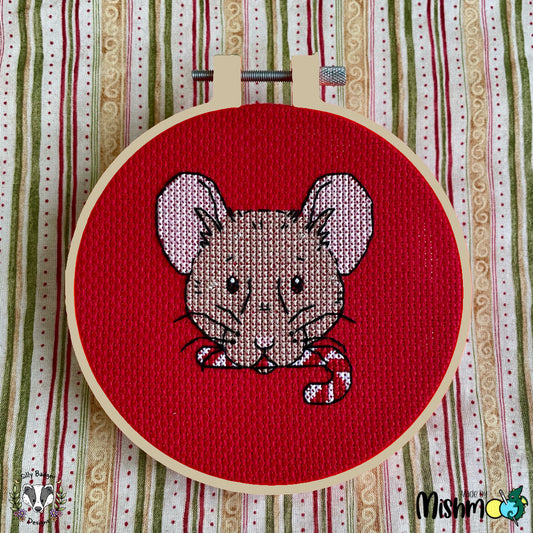 FREE Candy Cane Rat Cross Stitch Pattern