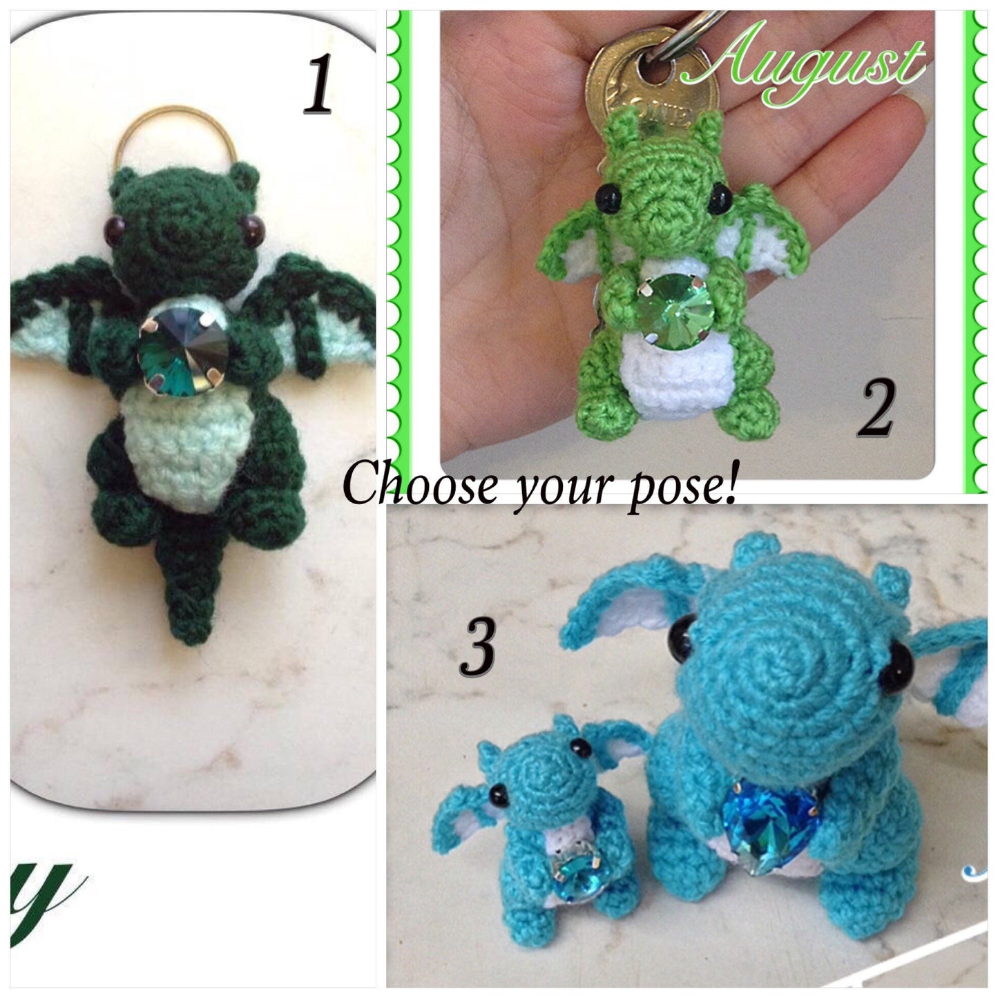Customised Tiny Birthstone Dragon