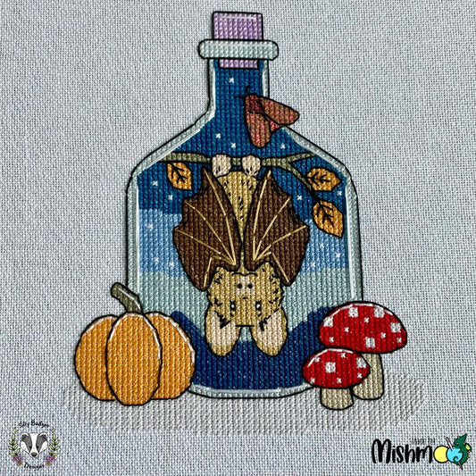 Bat/Cosy Potion Bottle Cross Stitch Pattern