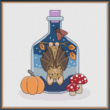 Load image into Gallery viewer, Bat/Cosy Potion Bottle Cross Stitch Pattern