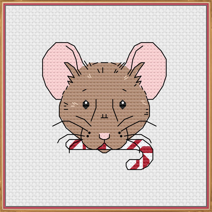 FREE Candy Cane Rat Cross Stitch Pattern