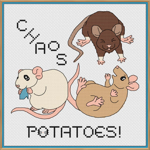 Chaos Potatoes Rat Cross Stitch Pattern