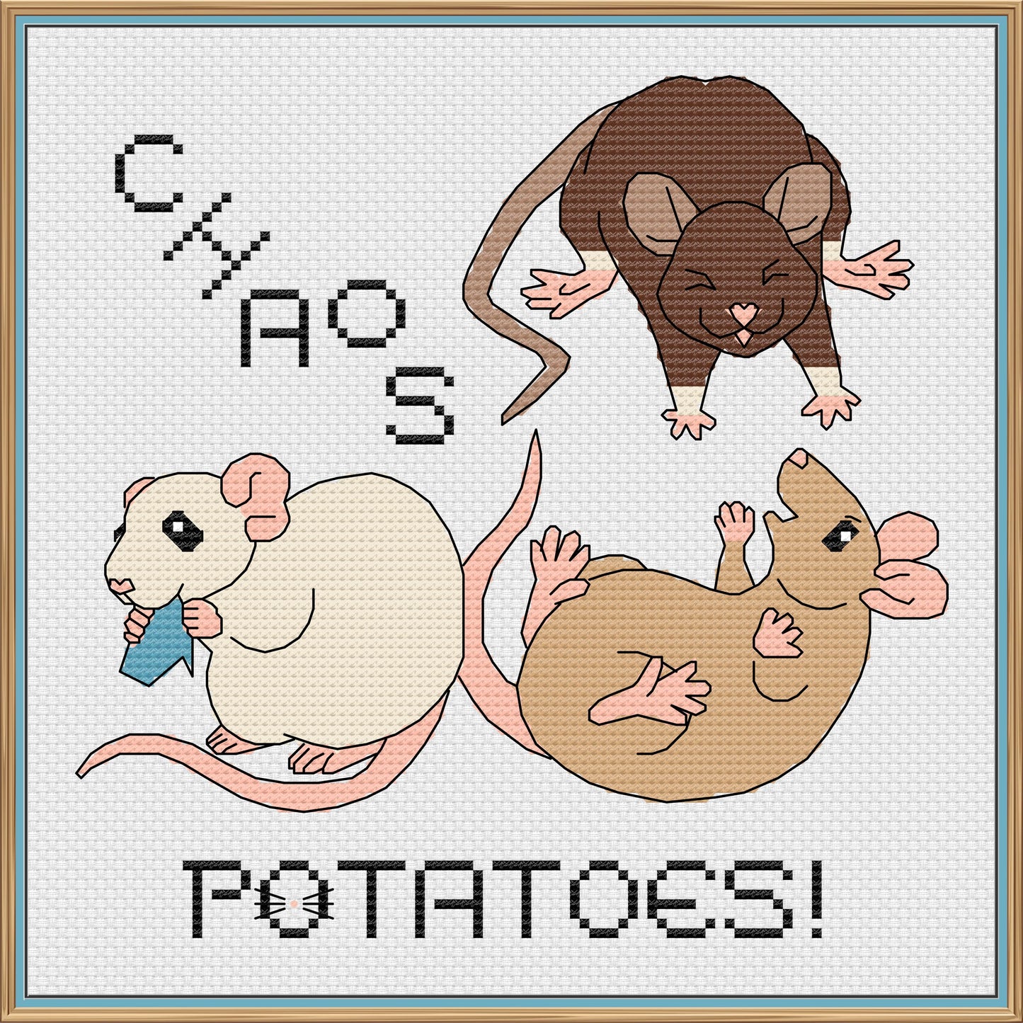 Chaos Potatoes Rat Cross Stitch Pattern