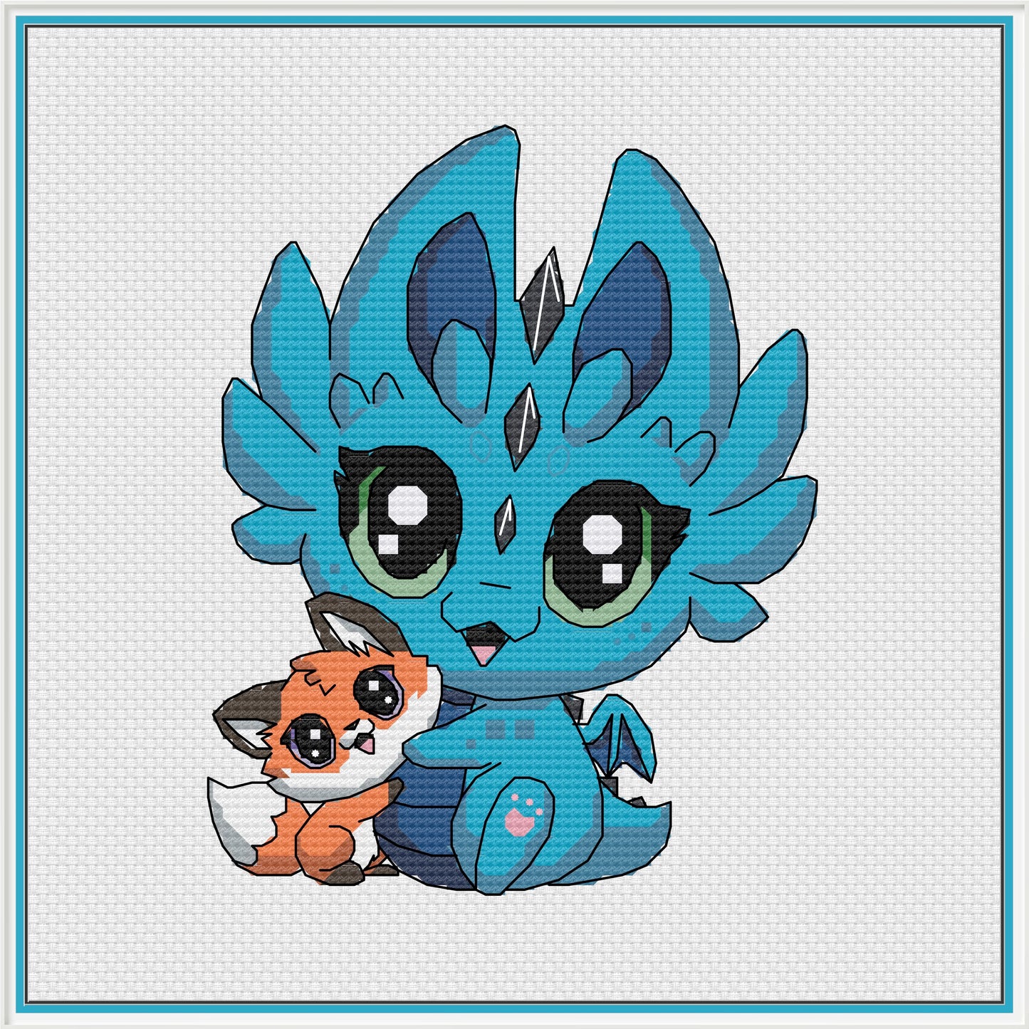 Chibi Kit & Biscuit Cross Stitch Pattern