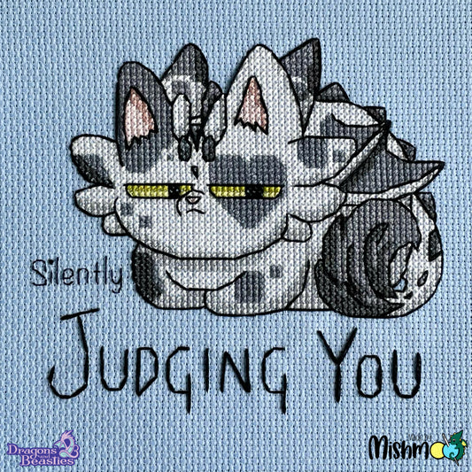 Judging Cat Cross Stitch Pattern