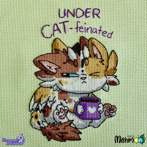 Under Cat-feinated Cat Cross Stitch Pattern