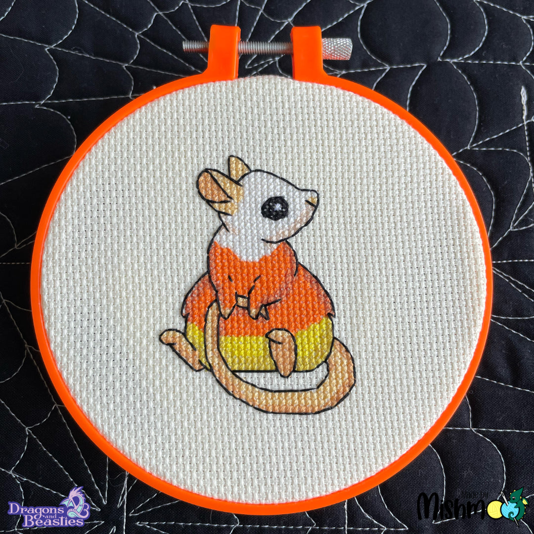 Candy Corn Rats Cross Stitch Pattern