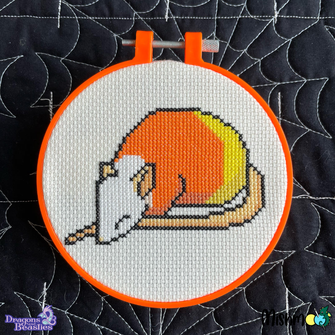 FREE Sleepy Candy Corn Rat Cross Stitch Pattern - Beginner Friendly
