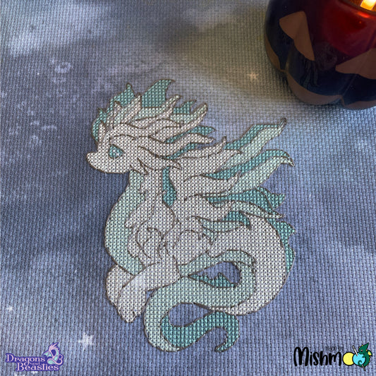 Ghost Dragon Wisp Cross Stitch Pattern