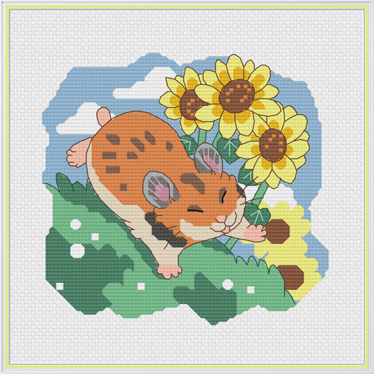 Hamster Summer Cross Stitch Pattern