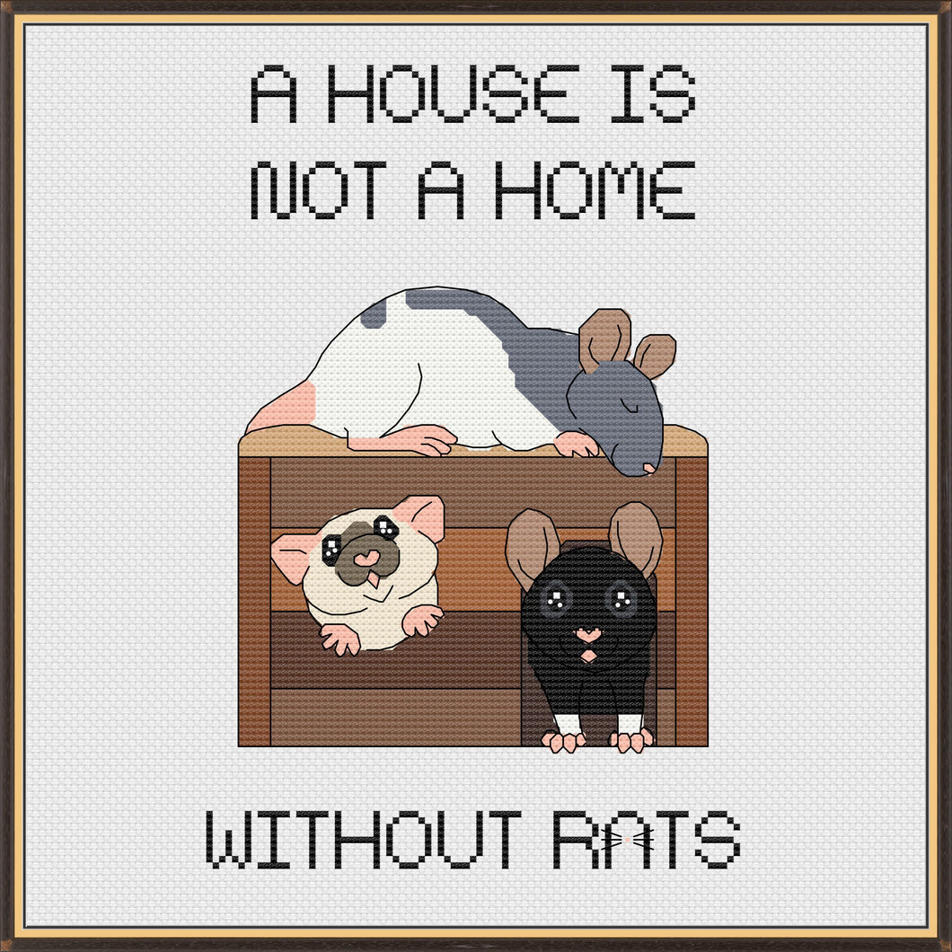 House Rats Cross Stitch Pattern