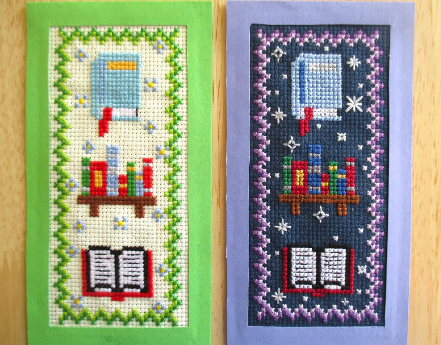 Day & Night Library Bookmarks Cross Stitch Pattern