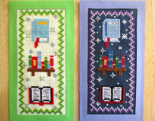 Day & Night Library Bookmarks Cross Stitch Pattern
