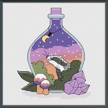 Load image into Gallery viewer, Badger/Calming Potion Bottle Cross Stitch Pattern