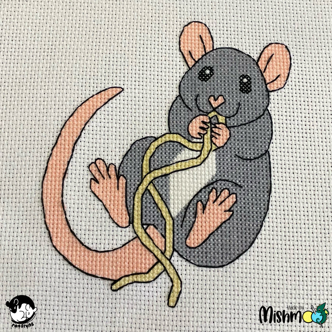 Spaghetti Rat Cross Stitch Pattern