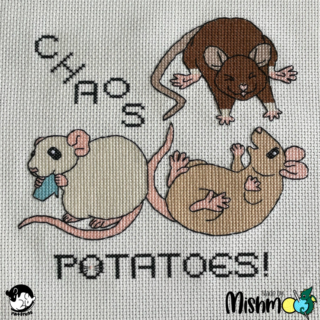Chaos Potatoes Rat Cross Stitch Pattern