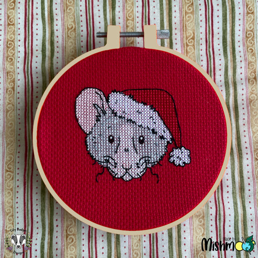 Santa & Elf Rat Cross Stitch Pattern