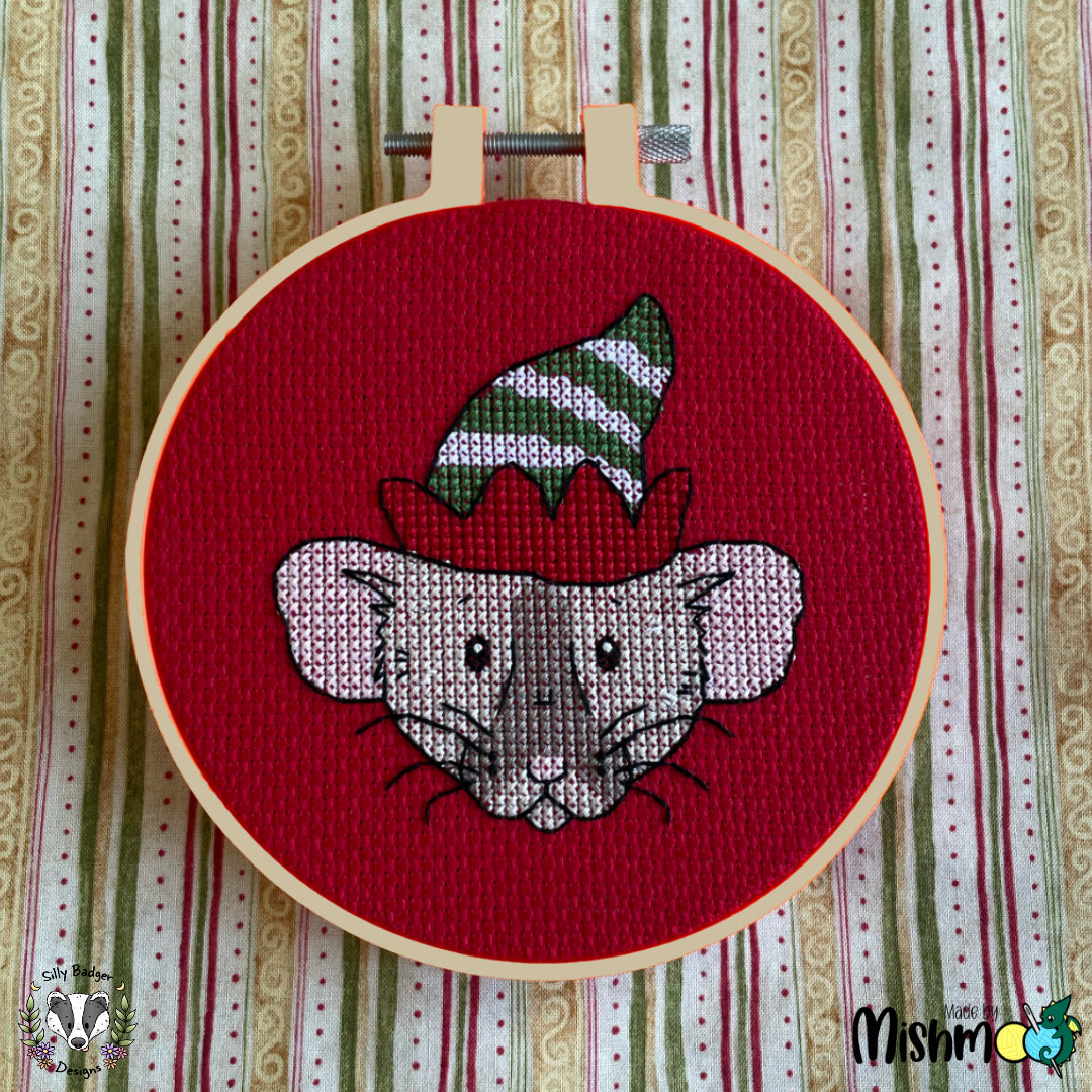 Santa & Elf Rat Cross Stitch Pattern