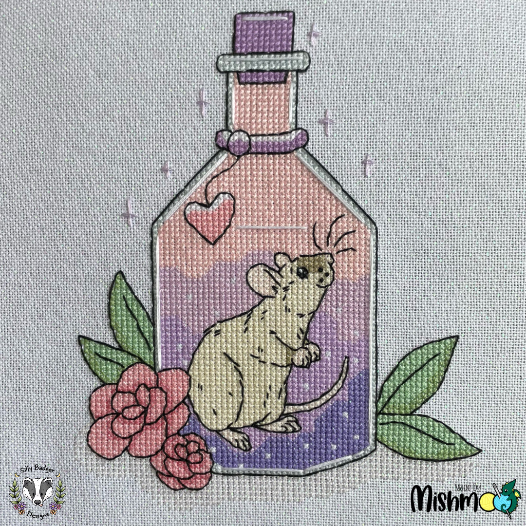 Rat/Joy Potion Bottle Cross Stitch Pattern