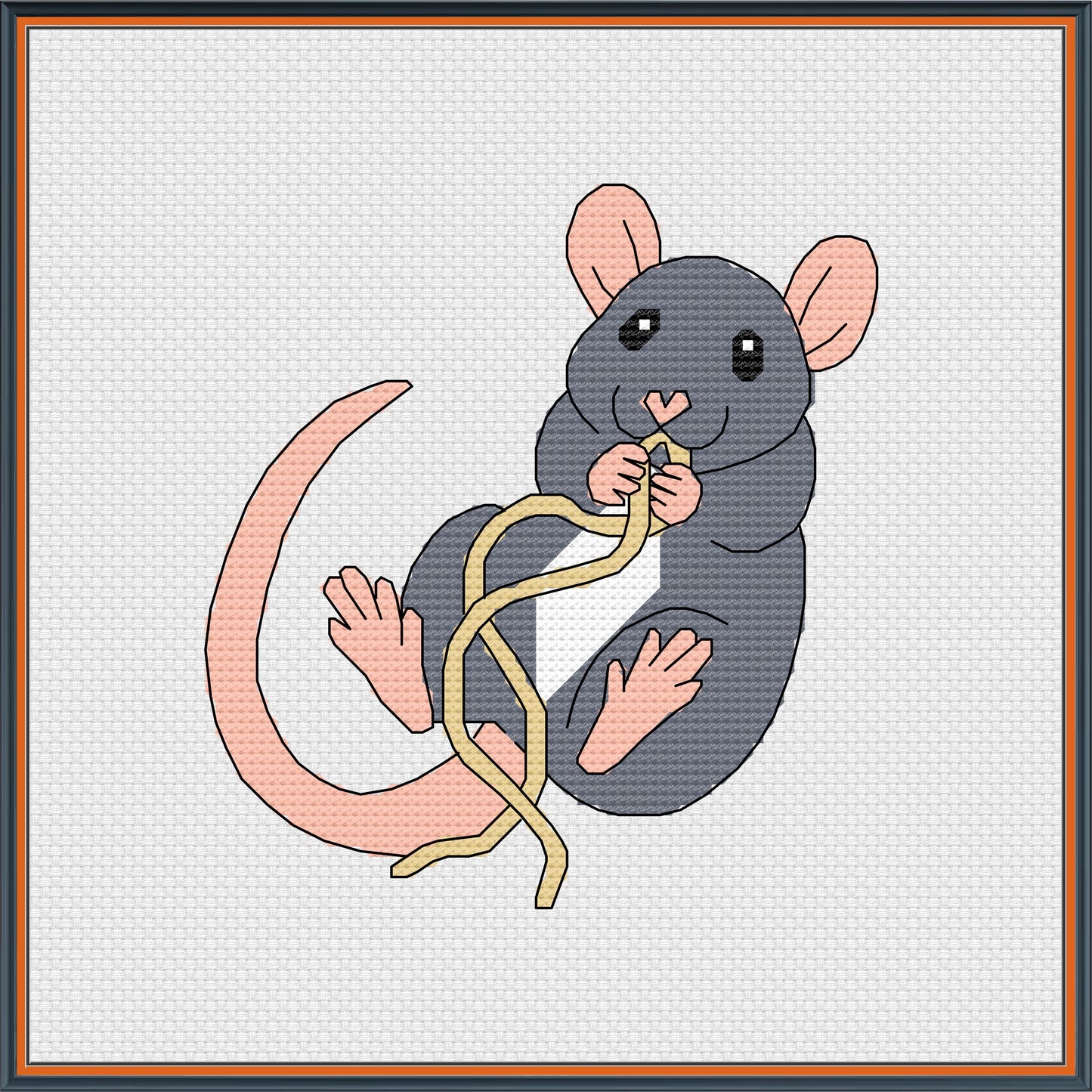Spaghetti Rat Cross Stitch Pattern