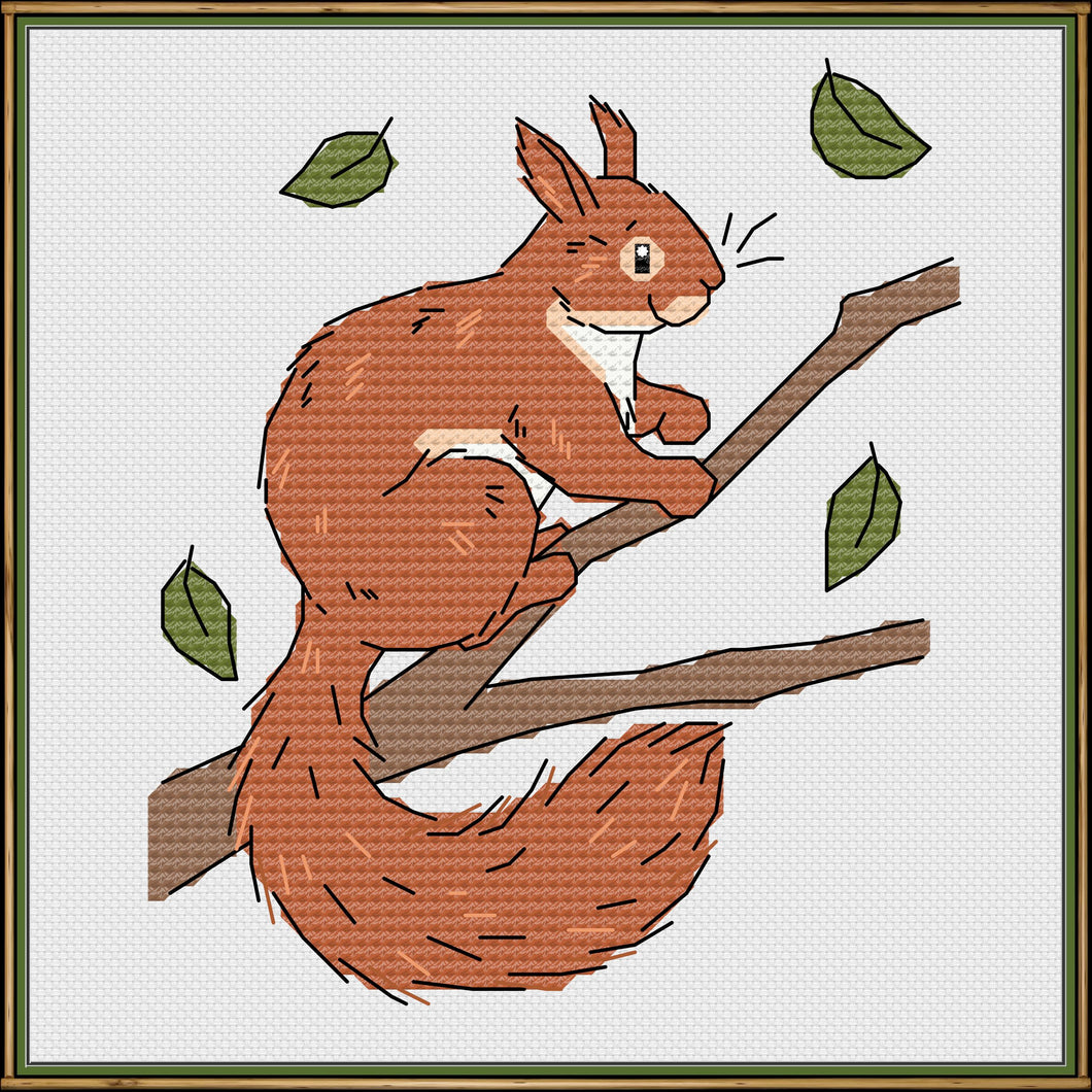 Squirrel Cross Stitch Pattern