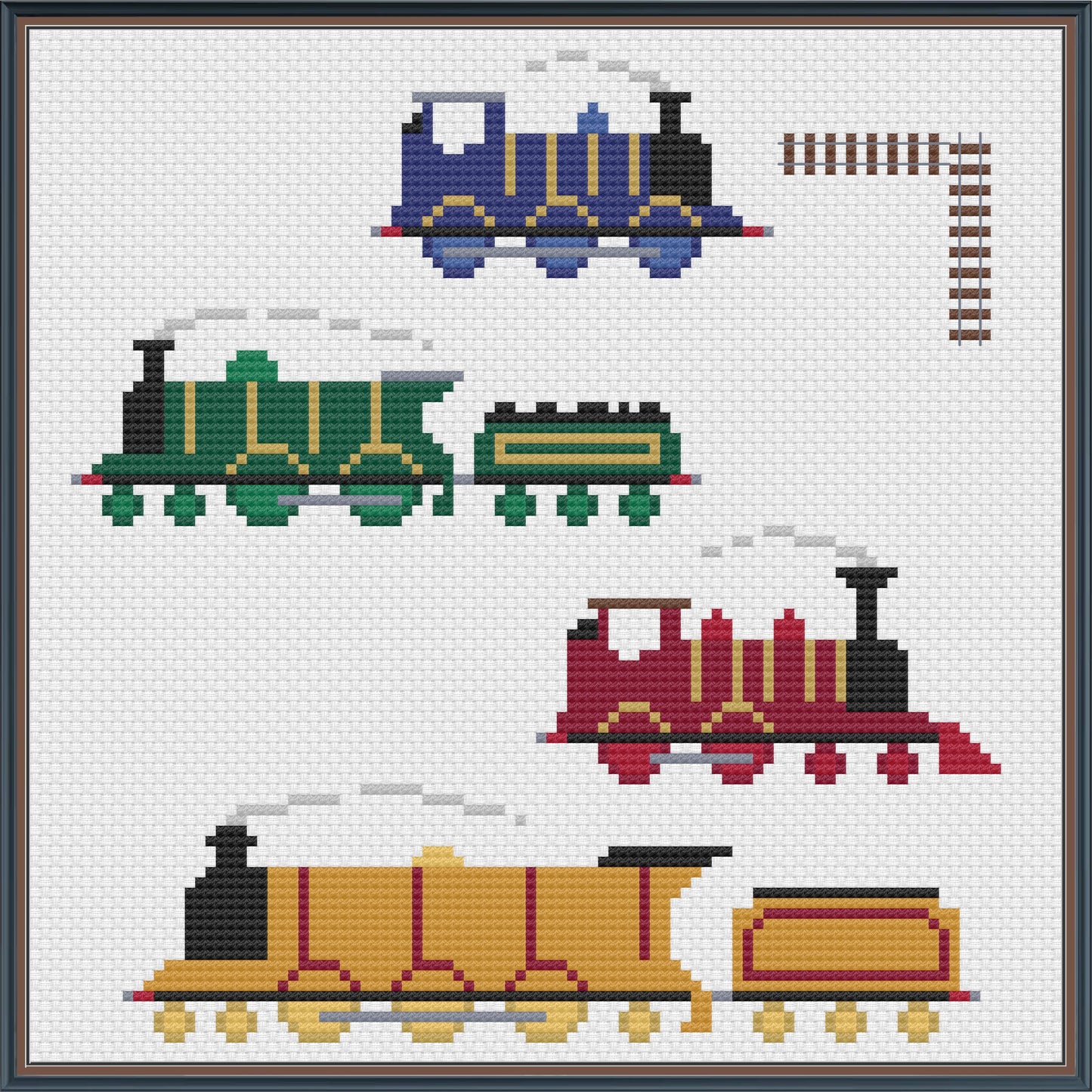 Steam Trains Cross Stitch Pattern