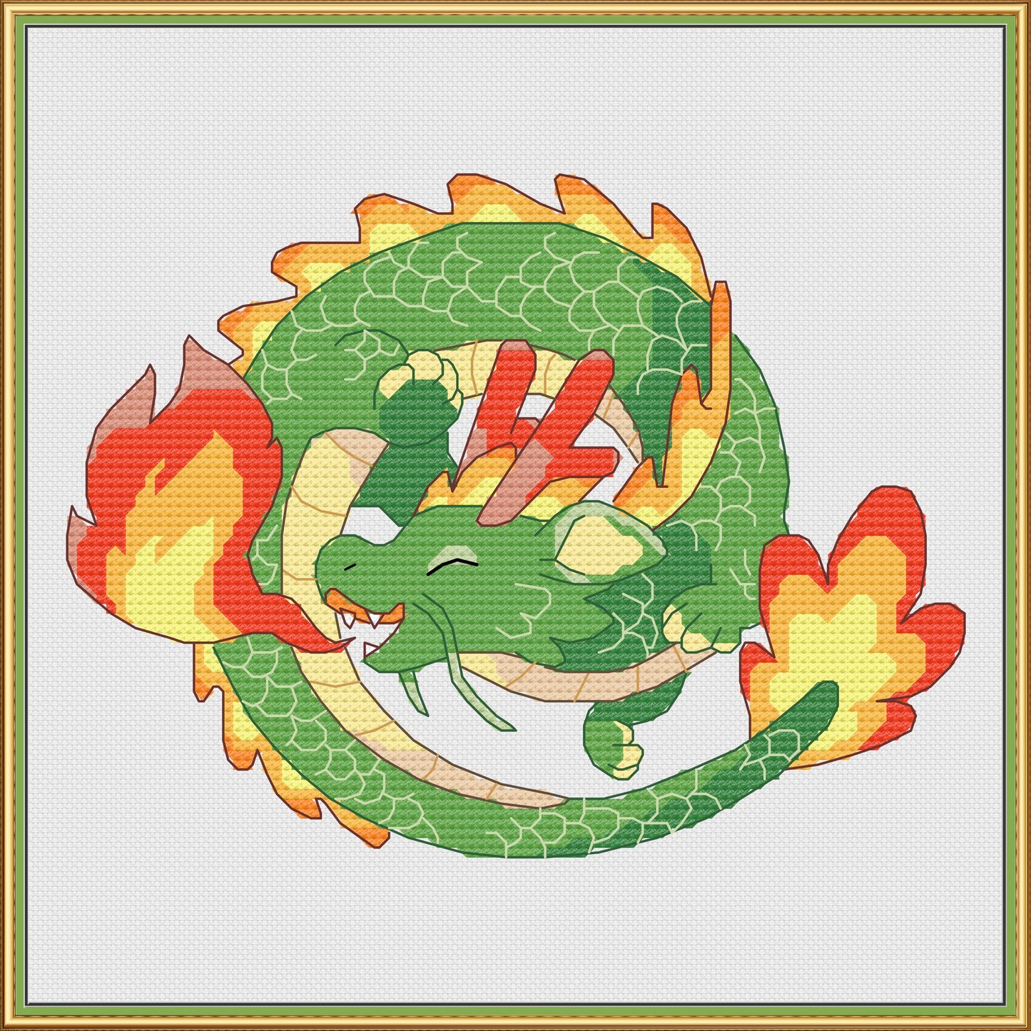 Swirling Dragon Cross Stitch Pattern