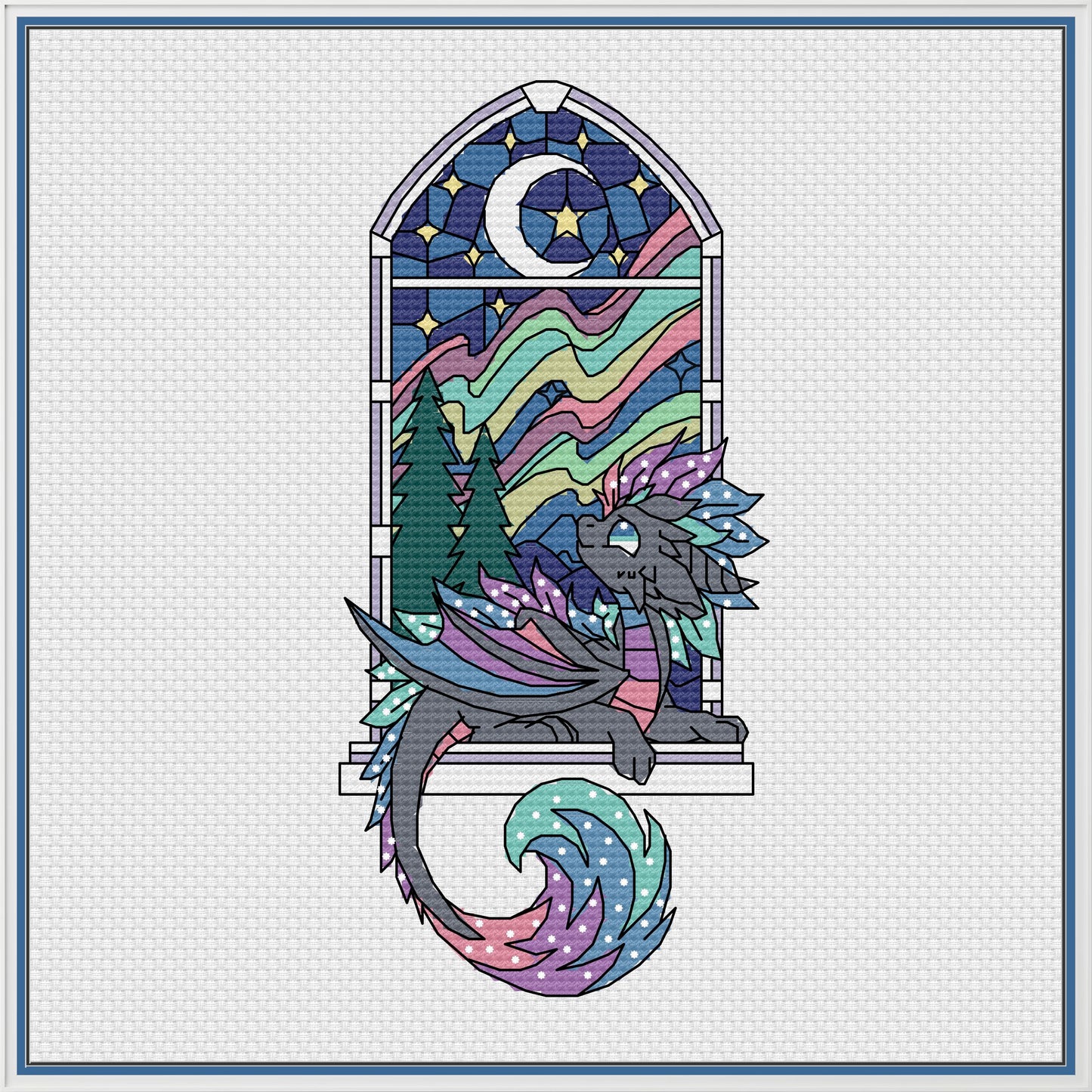 Window Borealis Cross Stitch Pattern