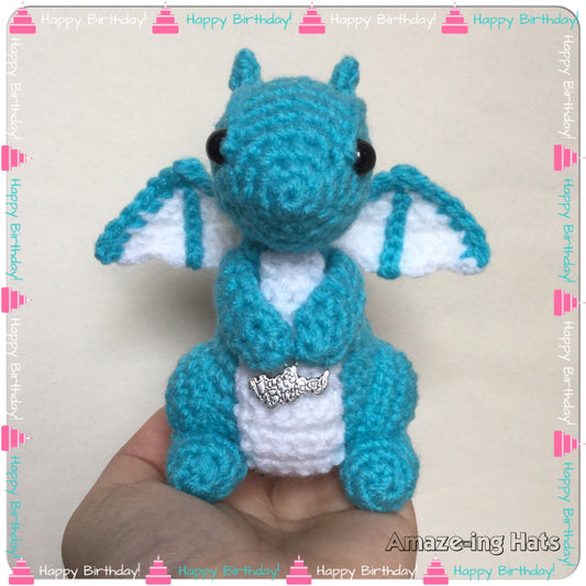 Birthstone Colour Dragon w/Happy Birthday Charm