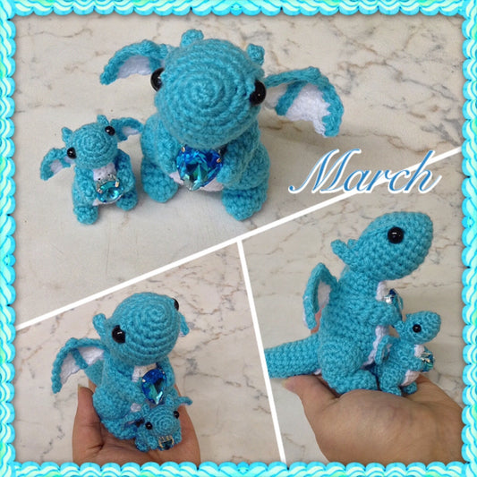 Tiny March Birthstone Dragon